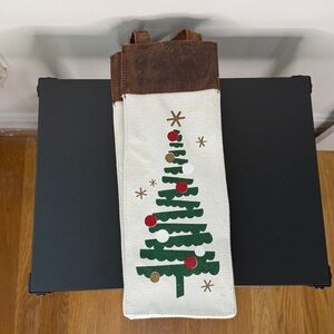 Christmas tree Wine Bag Gift Bag cotton leather classy hostess gift